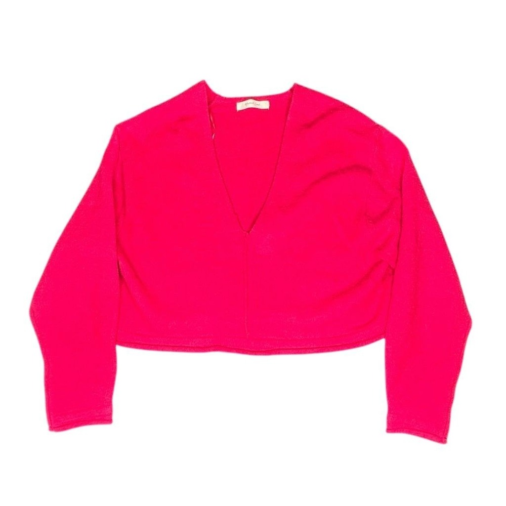 Mustard Seed  Women's‎ Pink V-Neck Crop Cardigan Sweater Size S
